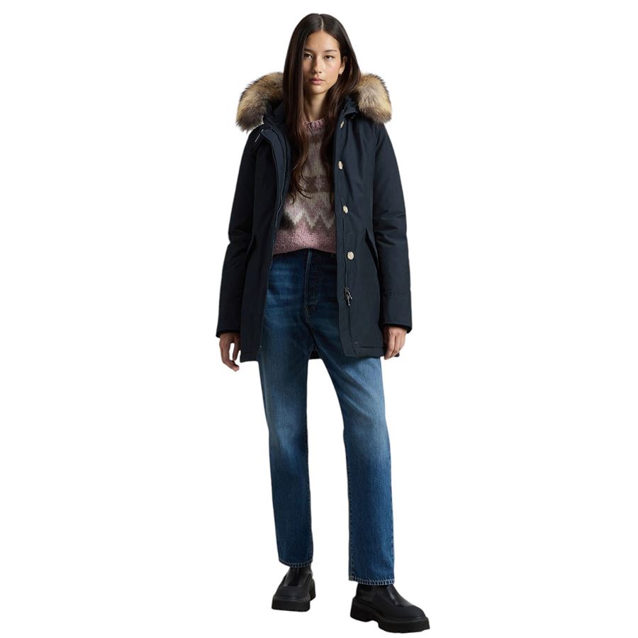 Arctic Parka in Ramar Cloth con pelliccia removibile da donna Woolrich | CFWWOU0538DKN